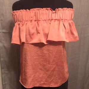 Express off shoulder silk blouse